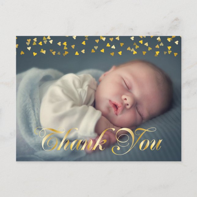 Gracias y anuncio de nacimiento de bebé (Anverso)