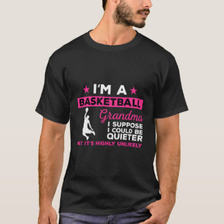 Graciosa abuela de baloncesto deporte camiseta de