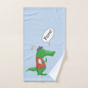 Graciosa Alligator Golfer Toalla de Mano Azul