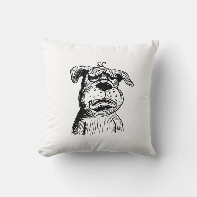 Graciosa almohada de Bulldog - "¡La almohada que g (Anverso)