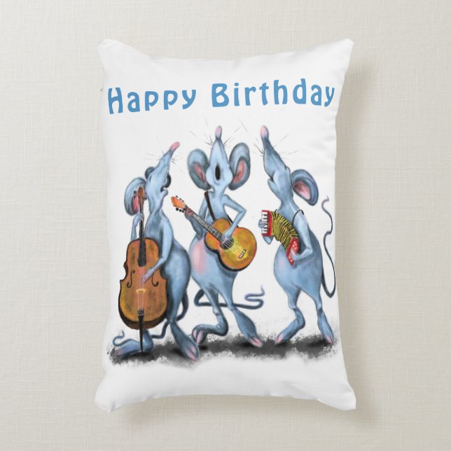Graciosa almohada de regalo de cumpleaños de banda (Frente (Vertical))