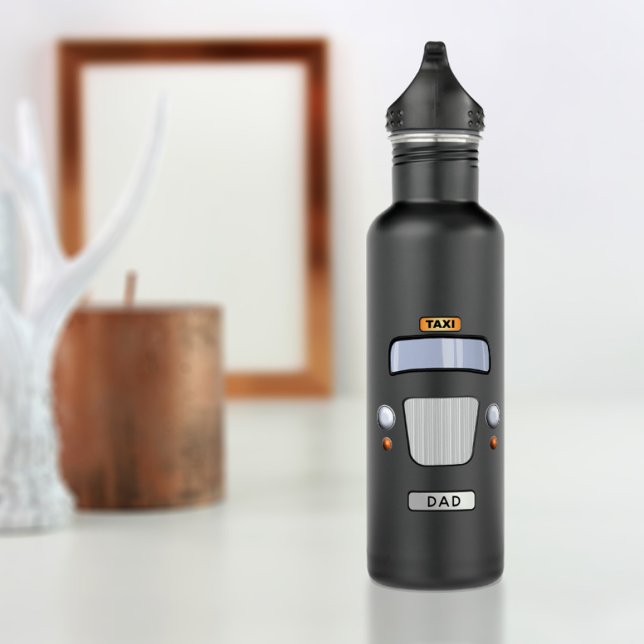 Graciosa botella de agua personalizada de taxi neg (Subido por el creador)