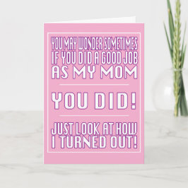 Graciosa Buena Tarjeta De Mamá De Trabajo