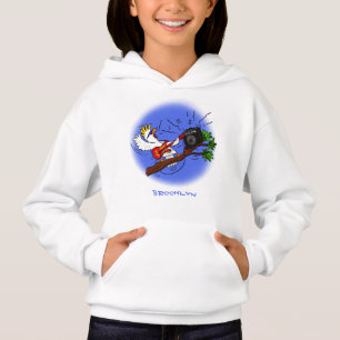 Graciosa cacatúa tocando el personalizado de guita