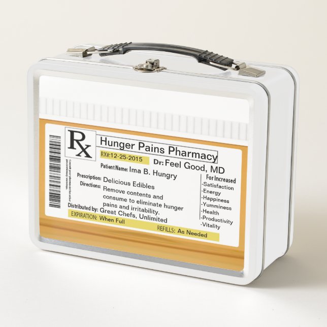 Graciosa caja de almuerzo Metalizado Personalizado (Anverso)