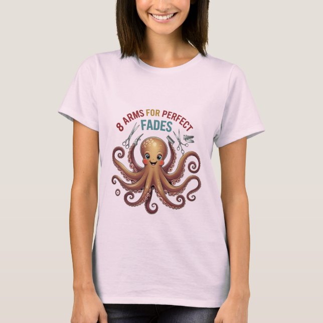 Graciosa Camisa De Barber Octopus - Estilo De Pelo (Anverso)