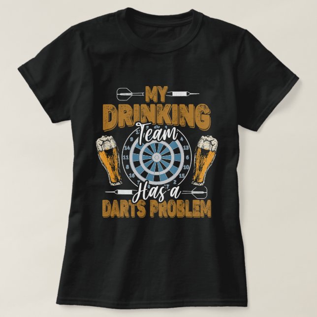 Graciosa Camisa De Dardos Mi Equipo De Bebidas Tie (Diseño del anverso)