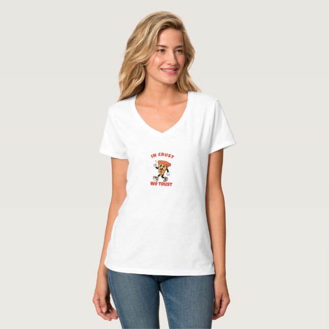 Graciosa Camisa Pizza - En Crust Confiamos En El T (Anverso completo)