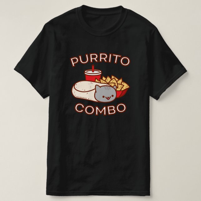 Graciosa camiseta Cat - Combo PURRITO (Diseño del anverso)