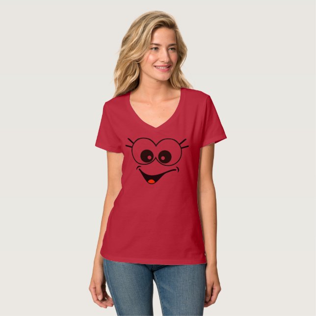 Graciosa camiseta con cara sonriente (Anverso completo)