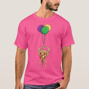 Graciosa camiseta con globo de pizza de cumpleaños