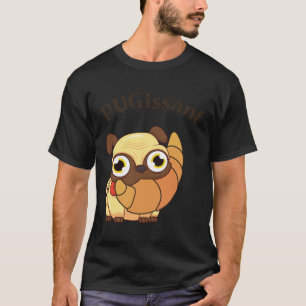 Graciosa Camiseta Cute Pug Croissant Classic T-Shi
