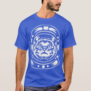 Graciosa camiseta de astronauta de gato espacial