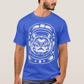 Graciosa camiseta de astronauta de gato espacial
