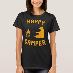 Graciosa camiseta de caracol feliz con oso y fuego