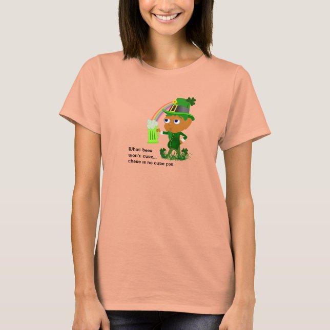 Graciosa camiseta de cerveza Leprechaun (Anverso)