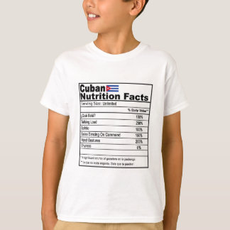 Graciosa camiseta de datos sobre nutrición cubana