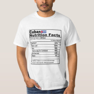 Graciosa camiseta de datos sobre nutrición cubana