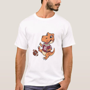 Graciosa Camiseta de Dinosaurio de Fútbol Cute T