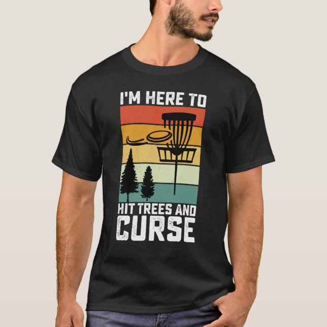 Graciosa camiseta de disco de golf golpea árboles  (Anverso)