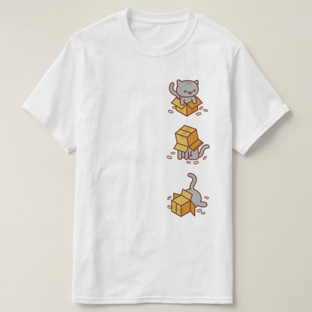 Graciosa camiseta de gato - amor en caja (Diseño del anverso)