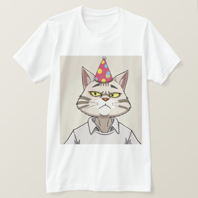 Graciosa camiseta de Gorra de Fiesta de gato - Sna (Anverso del diseño)