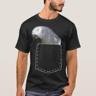 Graciosa camiseta de loro gris africano Pocket Gra