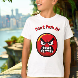Graciosa camiseta de los niños de la Emoji roja en