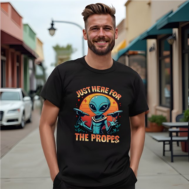 Graciosa camiseta de Meme Alien - Acá para las son (Funny Alien Meme T-Shirt "Just Here for the Probes")