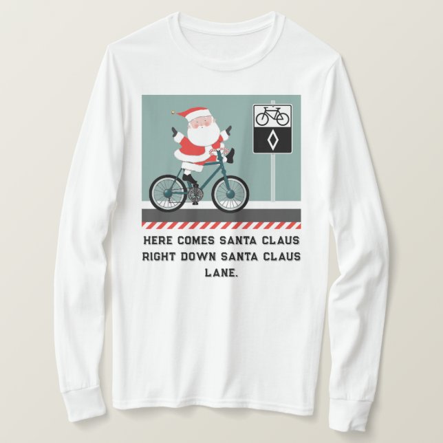 Graciosa camiseta de Navidades ciclistas (Anverso del diseño)