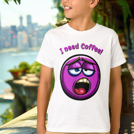 Graciosa camiseta de niños con Emoji morada