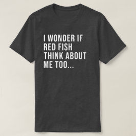 Graciosa camiseta de pesca roja para hombres y muj