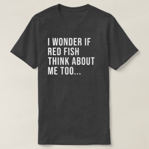 Graciosa camiseta de pesca roja para hombres y muj