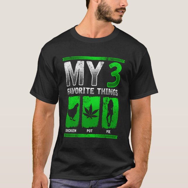 Graciosa Camiseta De Pollo 3 De Mi Favorito Esto (Anverso)