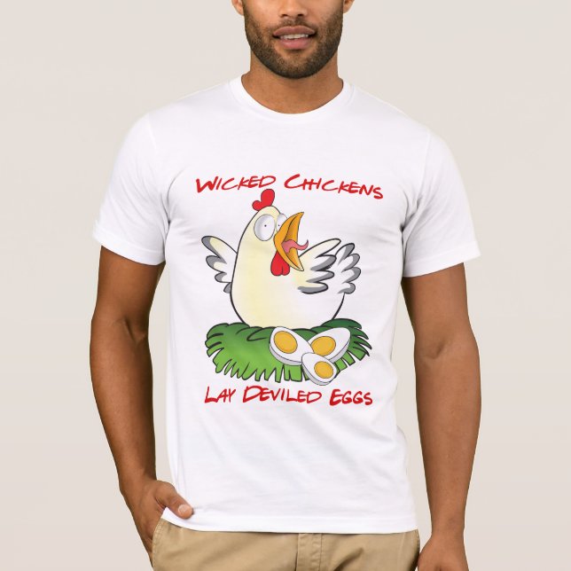 Graciosa camiseta de pollo Pollos malvados (Anverso)