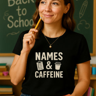 Graciosa camiseta de profesores; Escuela de Nombre