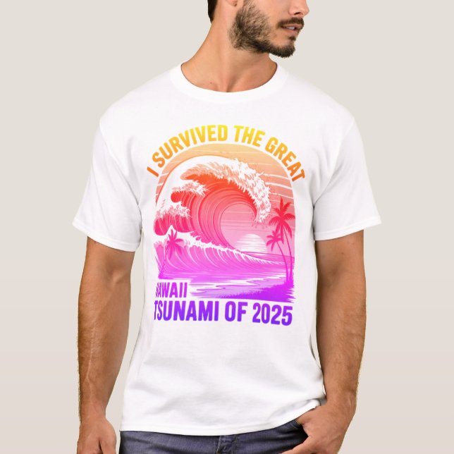 Graciosa camiseta de sobreviviente del tsunami haw (Anverso)