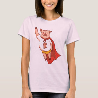 Graciosa camiseta de Super Pig Volador