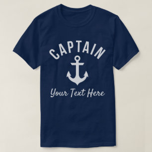Graciosa camiseta del capitán del barco Personaliz