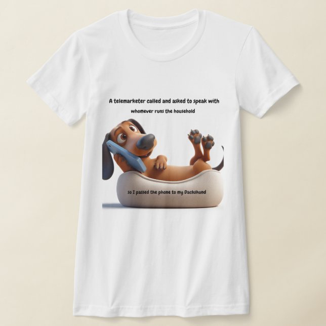 Graciosa camiseta del telemarketer de Dachshund (Distribución)