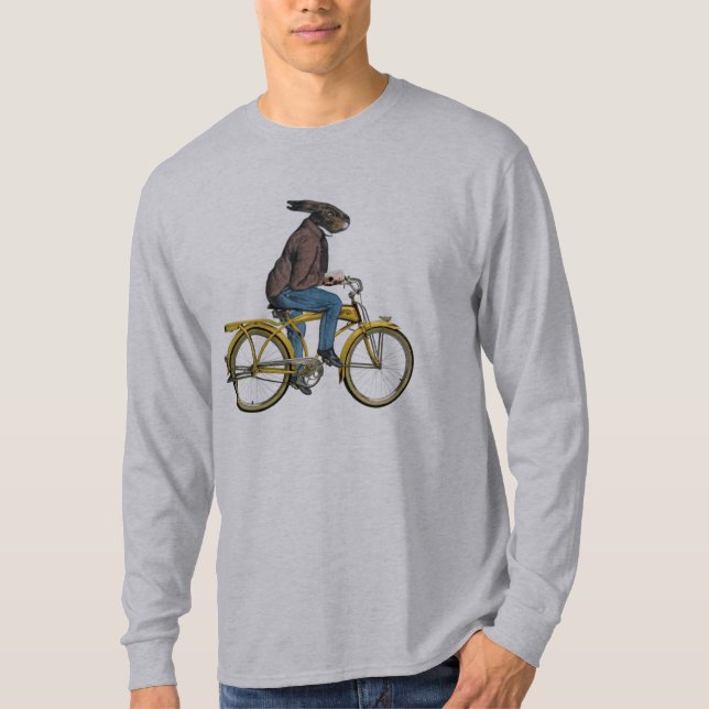 Graciosa Camiseta Deportiva en bicicleta de conejo (Anverso)