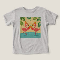 Graciosa camiseta Fiesta Flamingo para niños