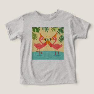 Graciosa camiseta Fiesta Flamingo para niños
