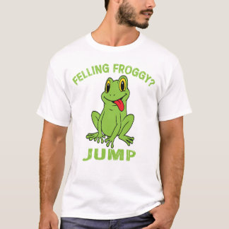 Graciosa Camiseta Gráfica De Rana - "¿FROGGÍA DE C