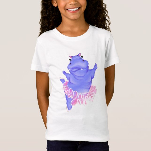 Graciosa camiseta infantil Ballerina Hippo Ballet  (Anverso)