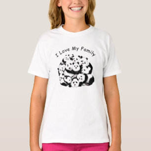 Graciosa camiseta Panda con texto - Amo a mi famil