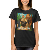 Graciosa camiseta Pug Bigfoot - Selfie Gone Wild