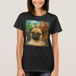 Graciosa camiseta Pug Bigfoot - Selfie Gone Wild