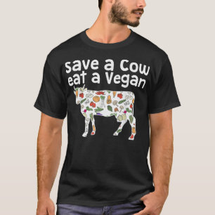 Graciosa camiseta vegetariana de "Save a Cow Eat a