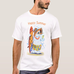 Graciosa camiseta Verano Snowman Surfer - Tu texto